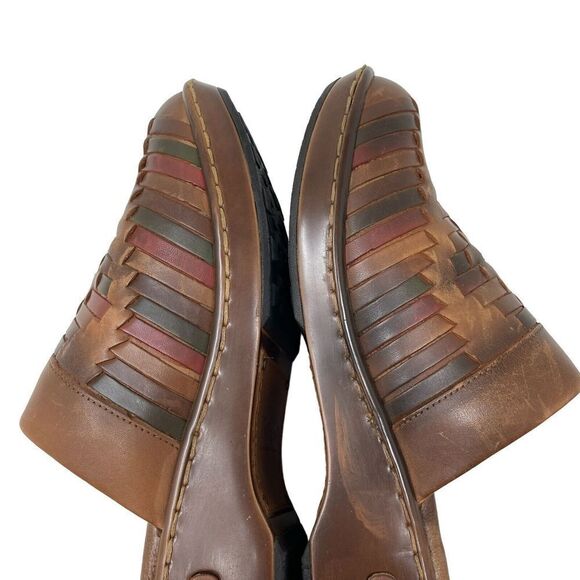 BORN Yucatan 10 / 42 Clog Slide Wedge Woven BrownLeather Comfort Shoes Womens - Picture 12 of 16